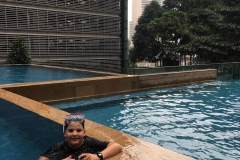 It's hot & humid out! The pool is cool!