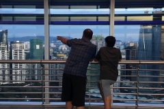 admiring the skyline